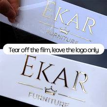 Load image into Gallery viewer, waterproof 100pcs Customize personalized 3D gold metal sticker transfer silver stickers Custom Metallic Stickers