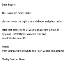 Load image into Gallery viewer, Shirley Custom 100pcs/lot waterproof laser stickers holographic Logo printing Packaging Labels Aesthetic Phone Laptop Decal