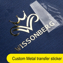 Load image into Gallery viewer, waterproof 100pcs Customize personalized 3D gold metal sticker transfer silver stickers Custom Metallic Stickers