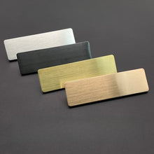 Load image into Gallery viewer, Shirley Custom 7*2cm Custom logo stainless steel name tag with brushed gold silver beauty salon employee ID tag wholesale