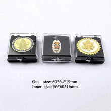 Load image into Gallery viewer, 10pcs PS plastic Acrylic box badge round coin box high transparent integrated chain link badge packaging box Gift Boxes & Bags