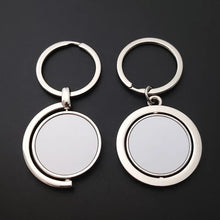 Load image into Gallery viewer, Shirley Custom 360° double sides Circular rotating zinc alloy metal key chain Custom logo/name/ID keychain customize ads gift