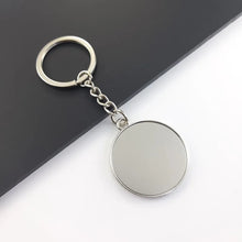 Load image into Gallery viewer, Shirley Custom Round shape metal keychain zinc alloy engraved small pendant  laser LOGO small ads gift
