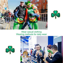 Load image into Gallery viewer, Wholesale clover badge four-leaf clover oil-drip paint brooch pendant accessories St. Patrick&#39;s Day gift jewelry corsage clover badge holder clover badge
