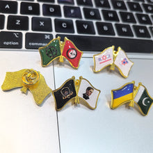 Load image into Gallery viewer, Shirley Custom 3.2X2.15cm customize logo /picture/photo /name metal flag lapel pins badge metal patriotic friendship souvenir
