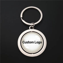 Load image into Gallery viewer, Shirley Custom 360° double sides Circular rotating zinc alloy metal key chain Custom logo/name/ID keychain customize ads gift
