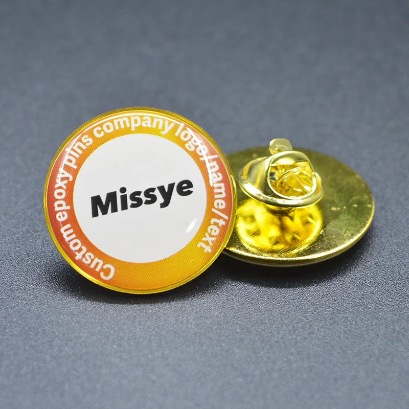 Shirley Custom 10pcs/lot epoxy pins custom company logo /photo/name personalized metal badges lapel pins