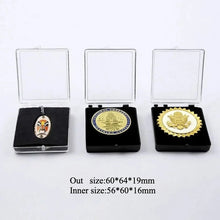 Load image into Gallery viewer, 10pcs PS plastic Acrylic box badge round coin box high transparent integrated chain link badge packaging box Gift Boxes &amp; Bags
